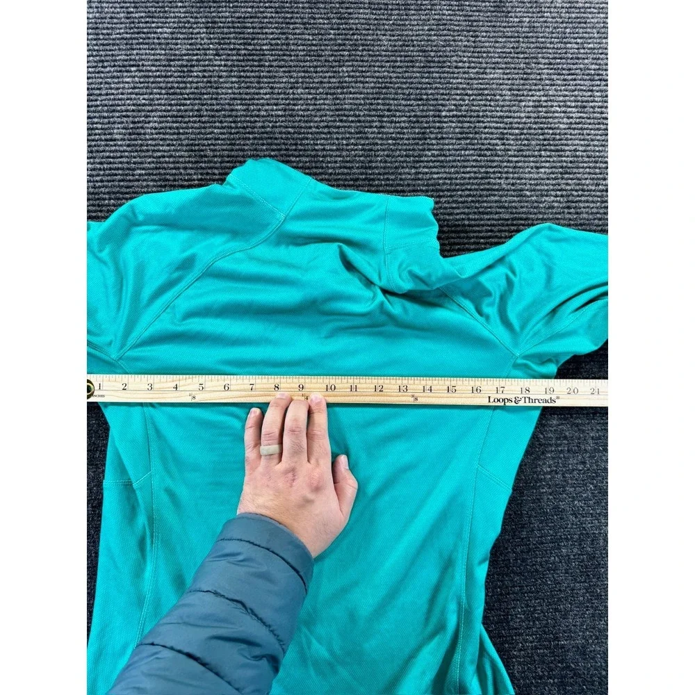 The North Face Top Womens Large Turquoise Half Zip Flashdry Thumbhole Athleisure - Picture 14 of 15